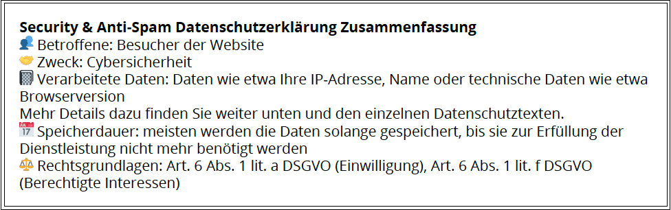 DSGVO Security_AntiSpam_Zusammenfassung